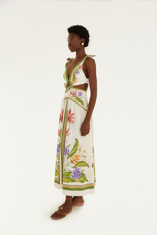 Sand Tropical Scarf Lenzing Ecovero Euroflax Maxi Dress