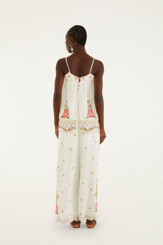 Flower Embroidery Sleeveless Tunic