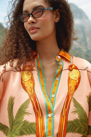 Multicolor Birds Lenzing Ecovero Shirt