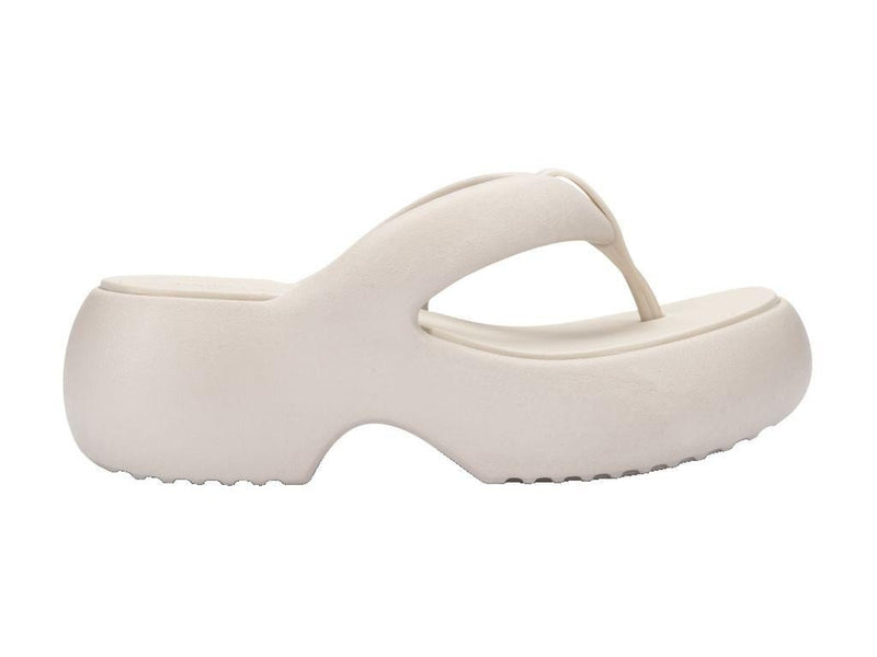 Free Fuzzy Beige Platform Thong Sandal - Melissa