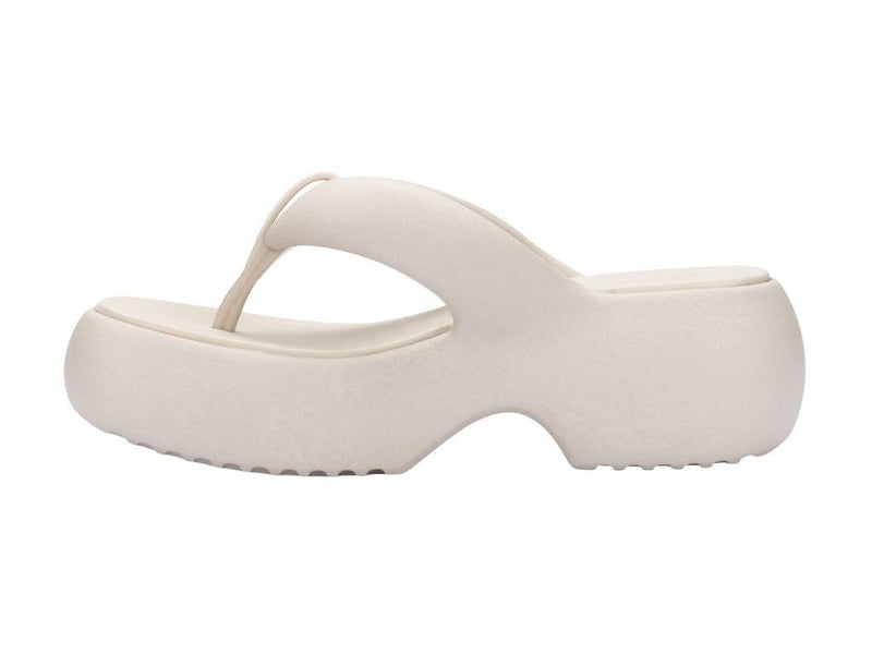 Free Fuzzy Beige Platform Thong Sandal - Melissa