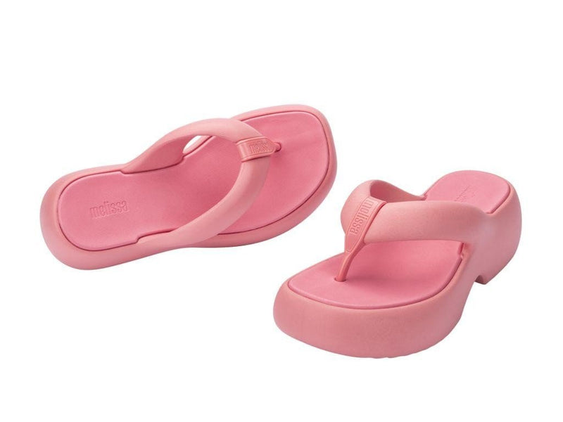 Free Fuzzy Pink Platform Thong Sandal - Melissa