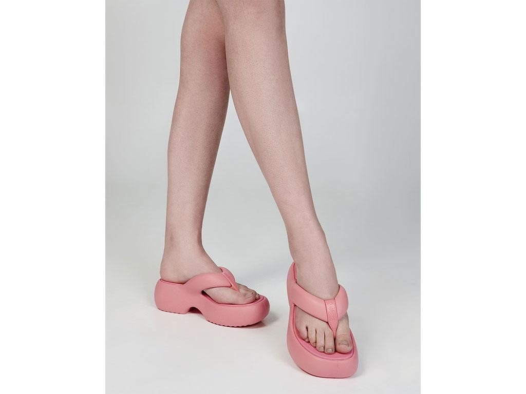 Free Fuzzy Pink Platform Thong Sandal - Melissa