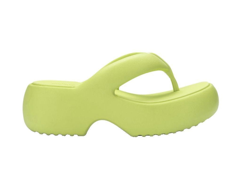 Free Fuzzy Green Platform Thong Sandal - Melissa