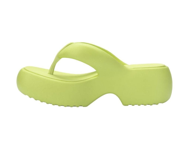 Free Fuzzy Green Platform Thong Sandal - Melissa