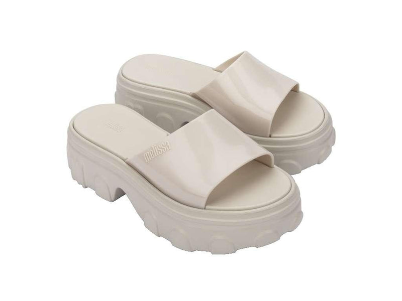 Ella Glossy Beige Bold Platform Slide - Melissa