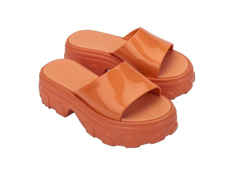 Ella Glossy Orange Bold Platform Slide - Melissa