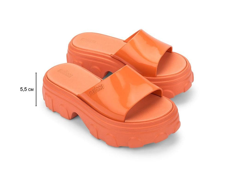 Ella Glossy Orange Bold Platform Slide - Melissa