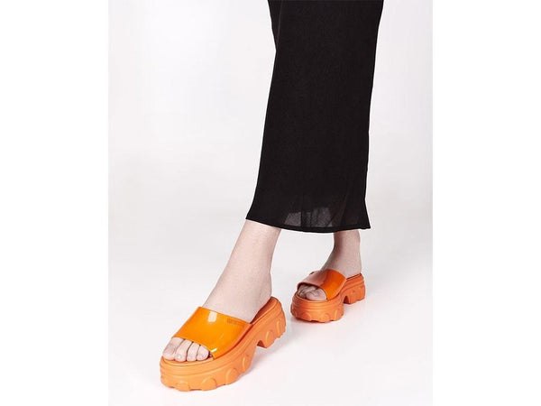 Ella Glossy Orange Bold Platform Slide - Melissa