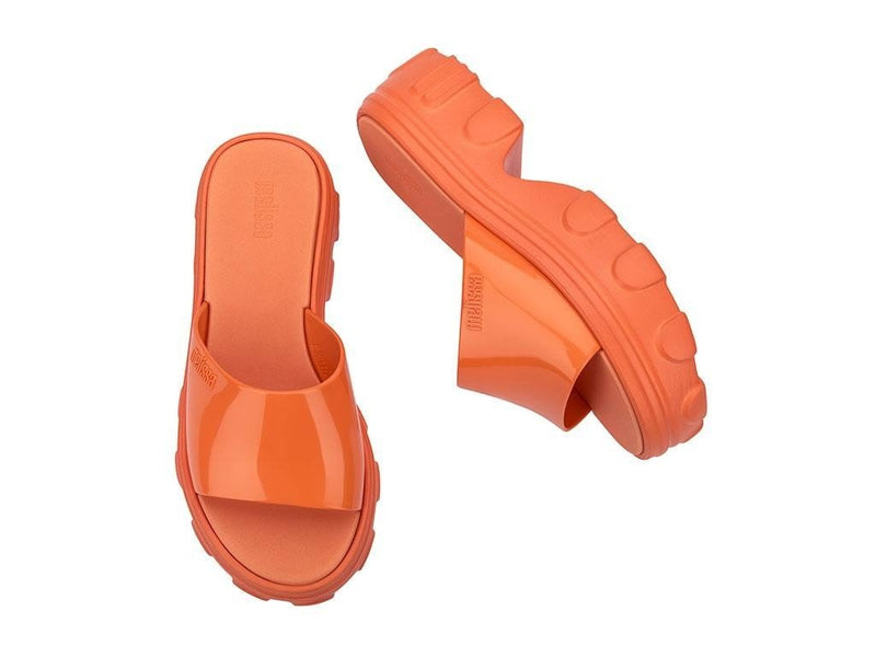 Ella Glossy Orange Bold Platform Slide - Melissa