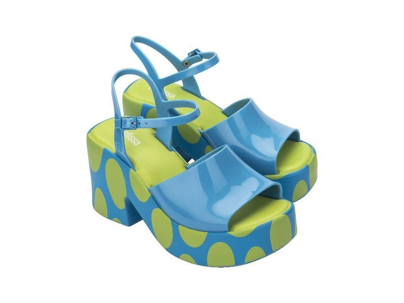 Lina Blue and Green High-Platform Sandal - Melissa