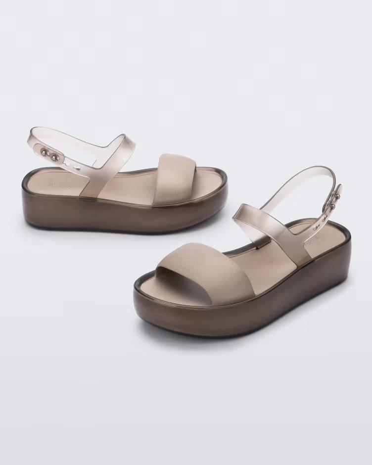 Float Beige and Brown Platform Sandal - Melissa