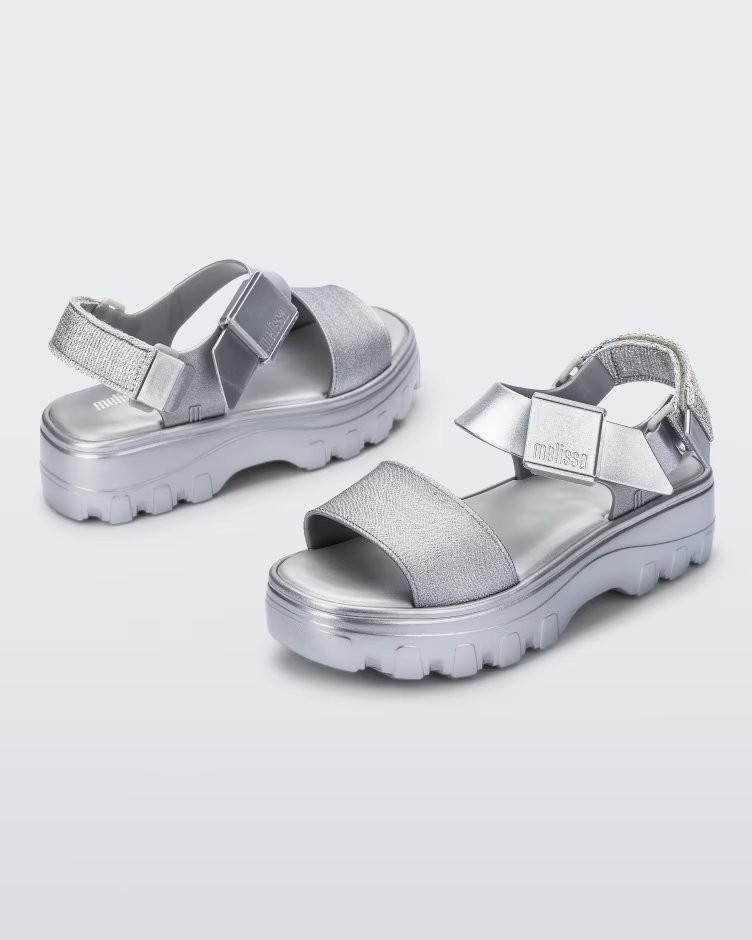 Kick Off Metalic Silver Sandal - Melissa