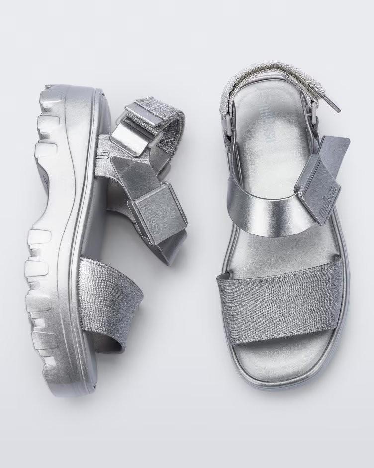 Kick Off Metalic Silver Sandal - Melissa