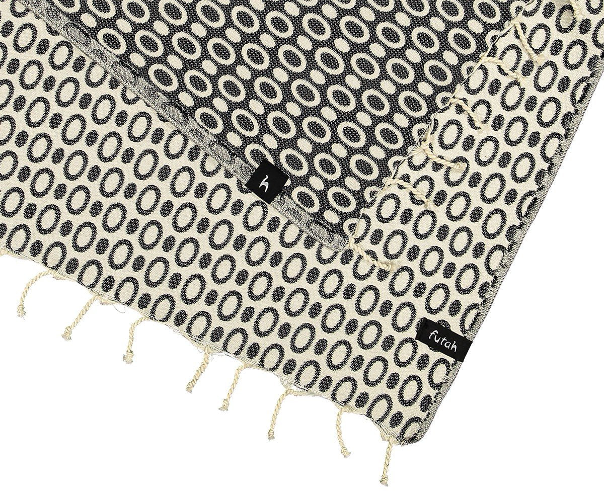 Pulse Black Beach Towel - Futah