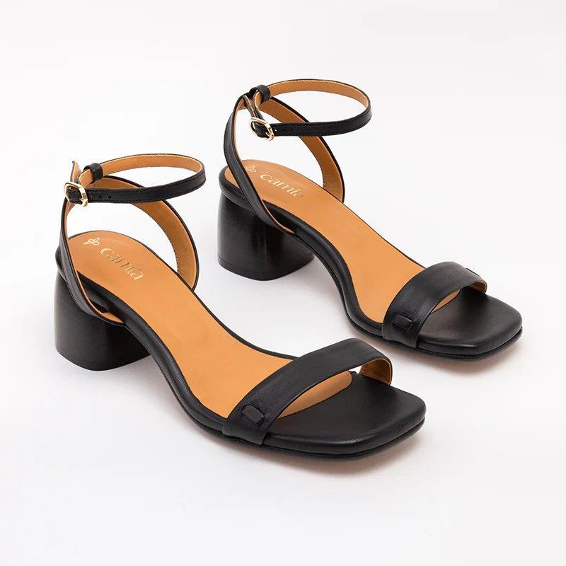 Heeled Swap Sandal Black - Camia