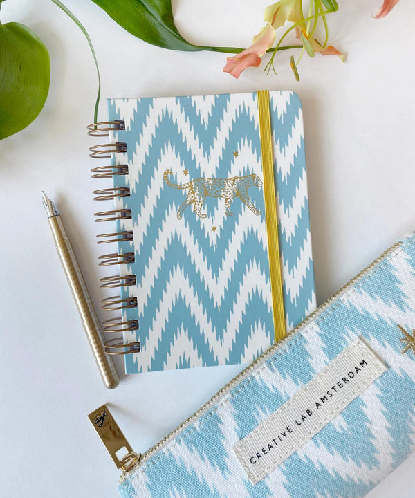 Ikat Blue Notebook Wire A6 - Creative Lab Amsterdam