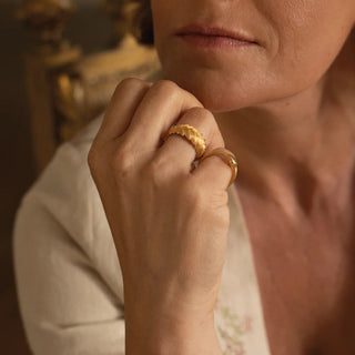 Bromelia flower braided ring - Sopro