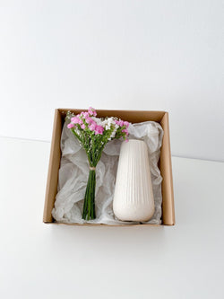 Alma Vase Standard Beige With Flowers Box - Aqui Há Peças