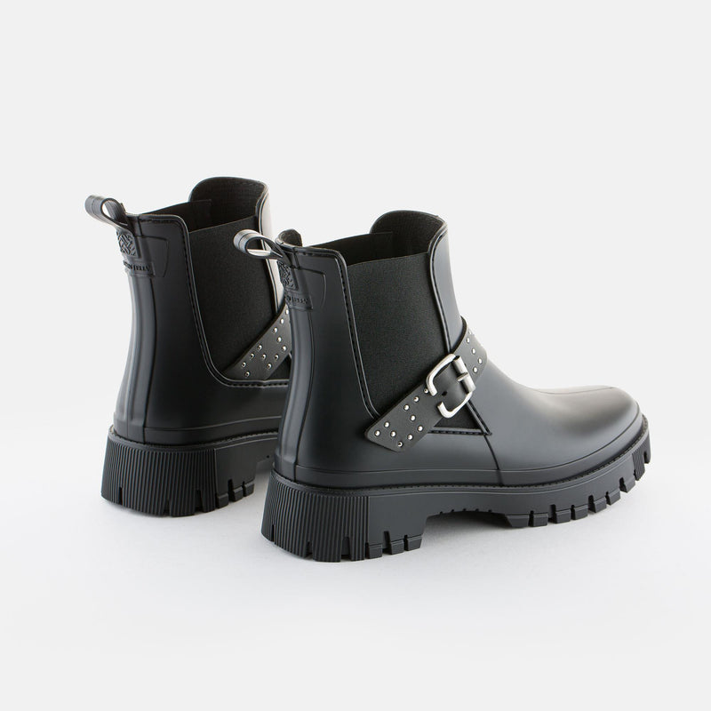 ALSIE 01 Vegan Black Boots With Buckle - Lemon Jelly