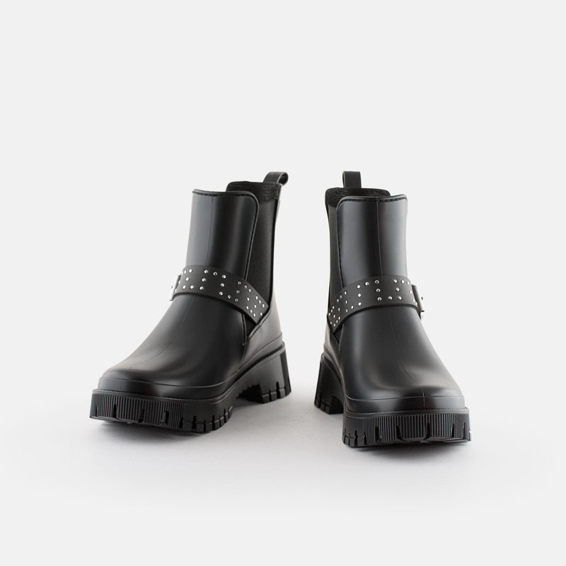 ALSIE 01 Vegan Black Boots With Buckle - Lemon Jelly