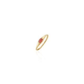 Ruby Petal Ring 24k Gold Plating