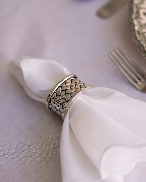 Silver Braided Napkin Ring - Mariaida Home