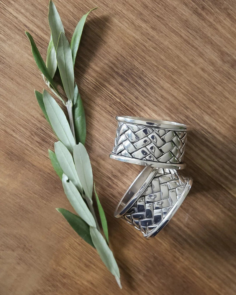 Silver Braided Napkin Ring - Mariaida Home