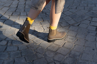 AVA Woodland Brown Chelsea Ankle Boots With Heel