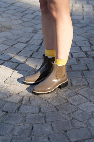 AVA Woodland Brown Chelsea Ankle Boots With Heel