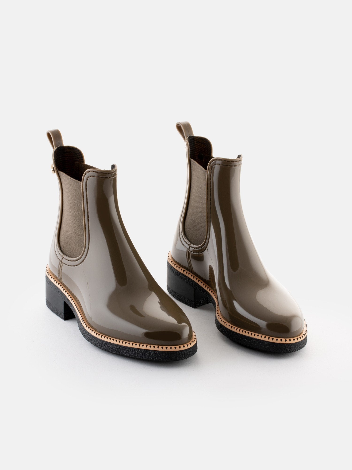 AVA Woodland Brown Chelsea Ankle Boots With Heel