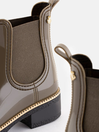 AVA Woodland Brown Chelsea Ankle Boots With Heel