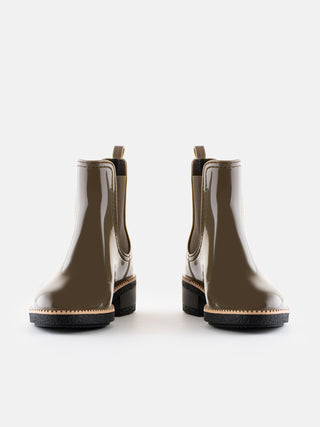 AVA Woodland Brown Chelsea Ankle Boots With Heel