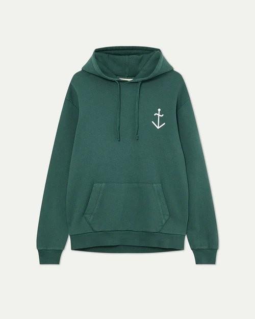 Matias Dark Green/Off-White Logo Hoodie