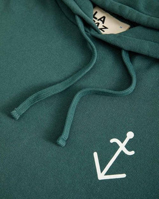 Matias Dark Green/Off-White Logo Hoodie