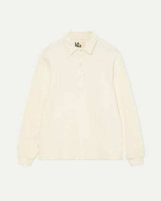 Mesquita Ribbed Off-White Long-sleeve Polo Shirt