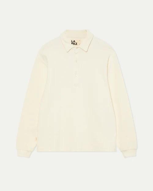 Mesquita Ribbed Off-White Long-sleeve Polo Shirt