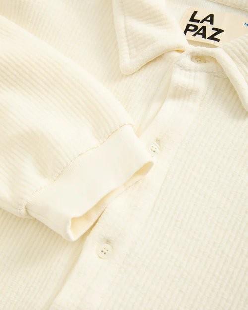 Mesquita Ribbed Off-White Long-sleeve Polo Shirt