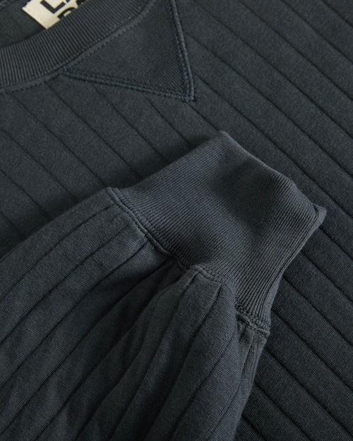 Xavier Ribbed Black Sand Sweatshirt