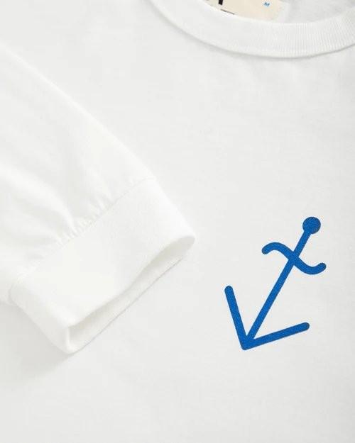 Feijó Off-White and Yves Blue Logo Long-sleeve T-Shirt