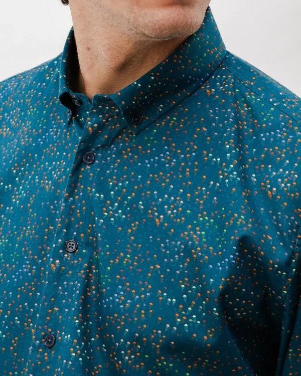 Jellyfish Cotton Shirt Navy - Brava Fabrics