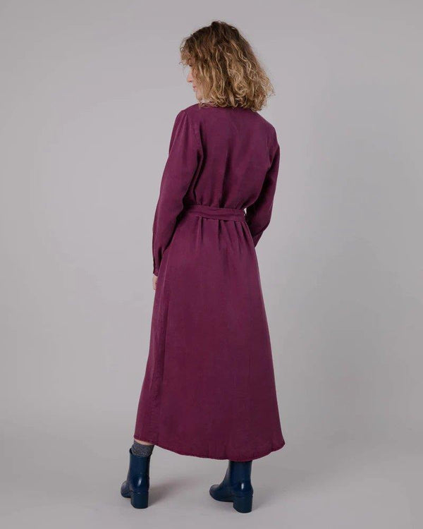 Gina Vneck Long Sleeve Dress Prune  - Brava Fabrics