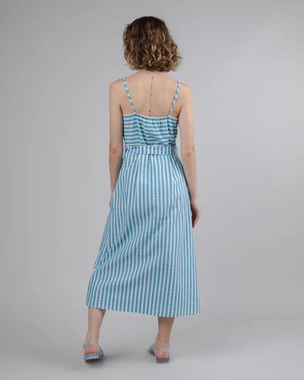 Stripes Strap Long Dress - Brava Fabrics