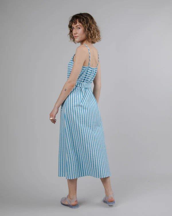 Stripes Strap Long Dress - Brava Fabrics