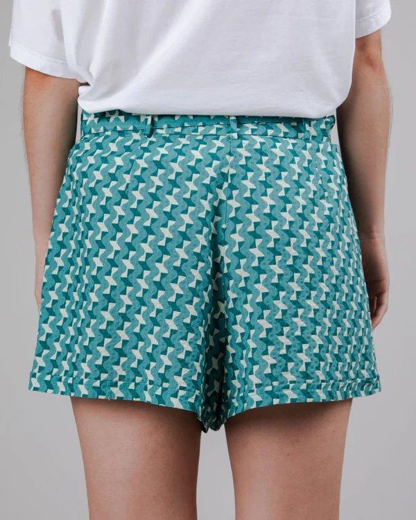 Tiles Belted Shorts Ocean - Brava Fabrics