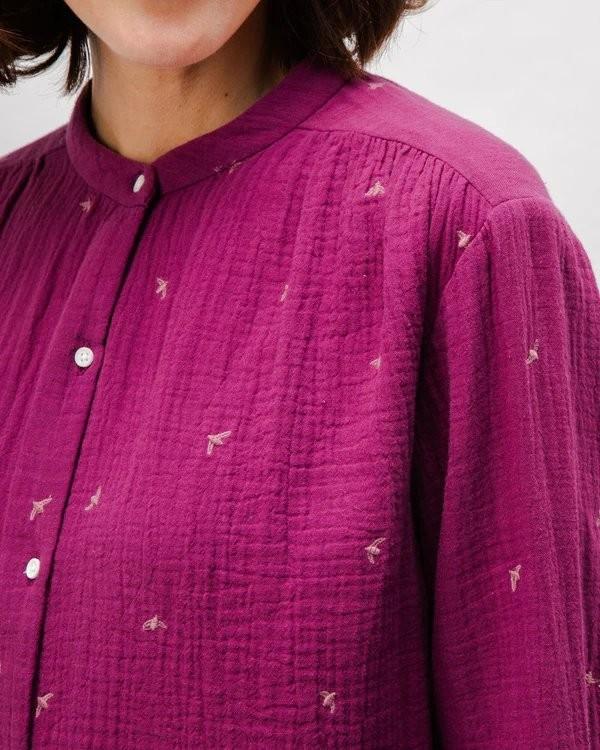 Dusk Boho Cotton Blouse Grape  - Brava Fabrics