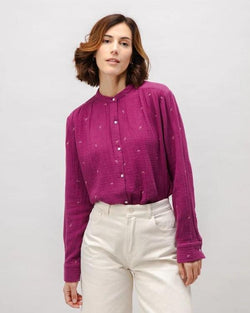 Dusk Boho Cotton Blouse Grape  - Brava Fabrics