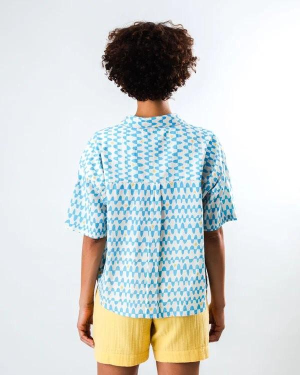 Sunset Cropped Blouse Blue - Brava Fabrics