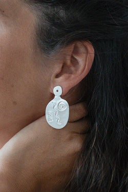 Águatinta Gravura Silver Earrings - Inês Telles