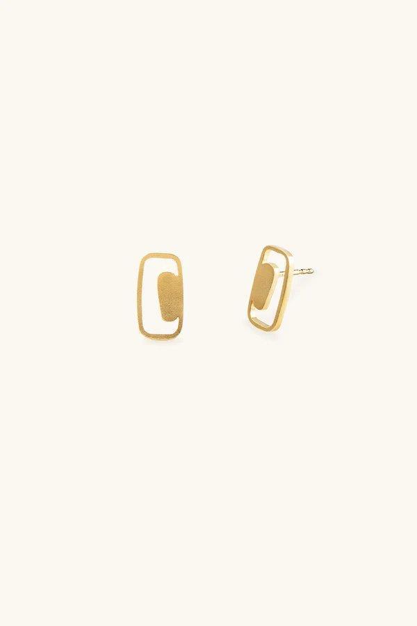 Laga Short Golden Earrings - Inês Telles